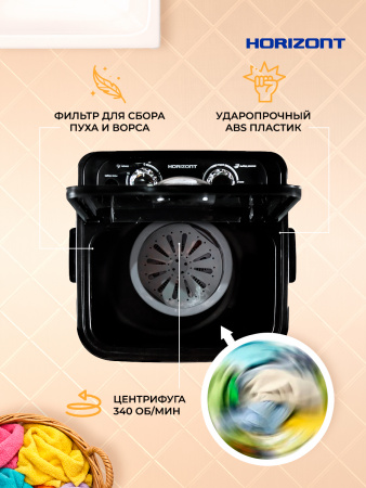 Η ▶ Стиральная машина активаторная WM-4601, черная, 4 кг